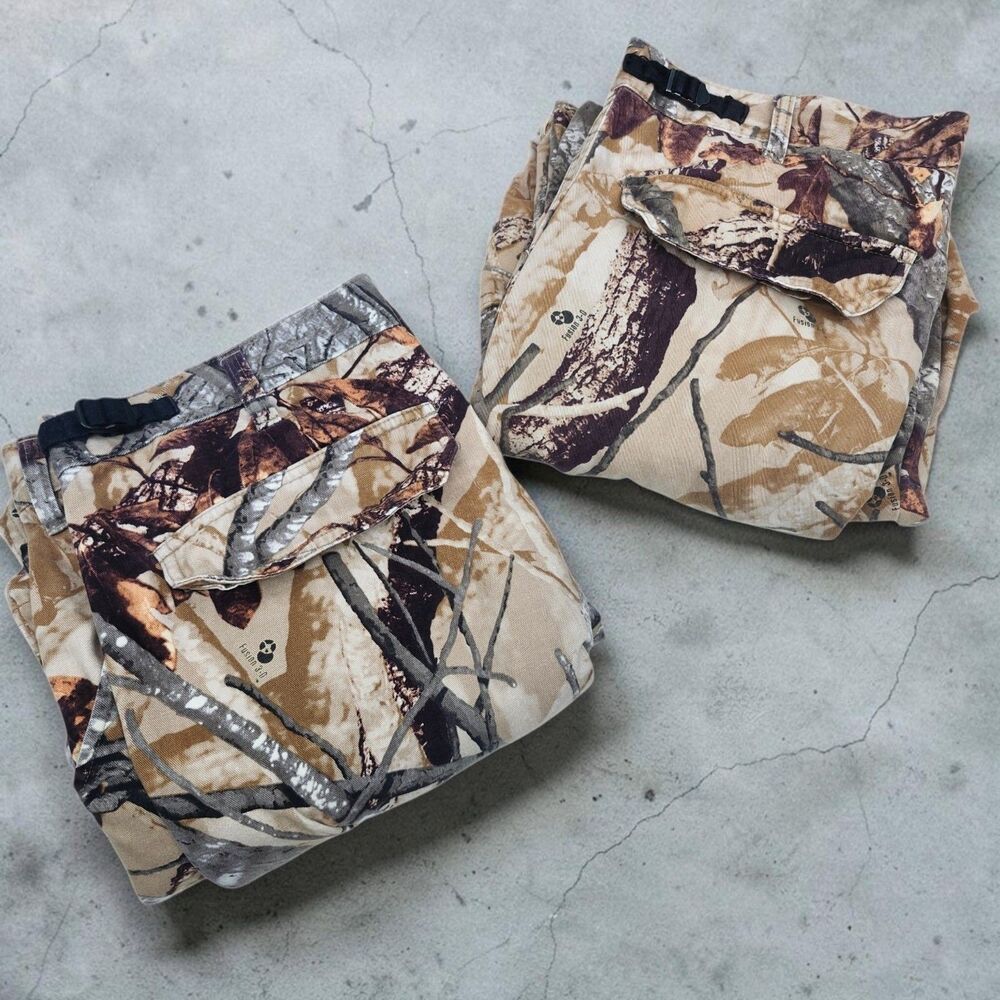 2 Outfitters Ridge Camo Cargo Pants Mens Large Brown Gray Fusion 3•D Hardwoods